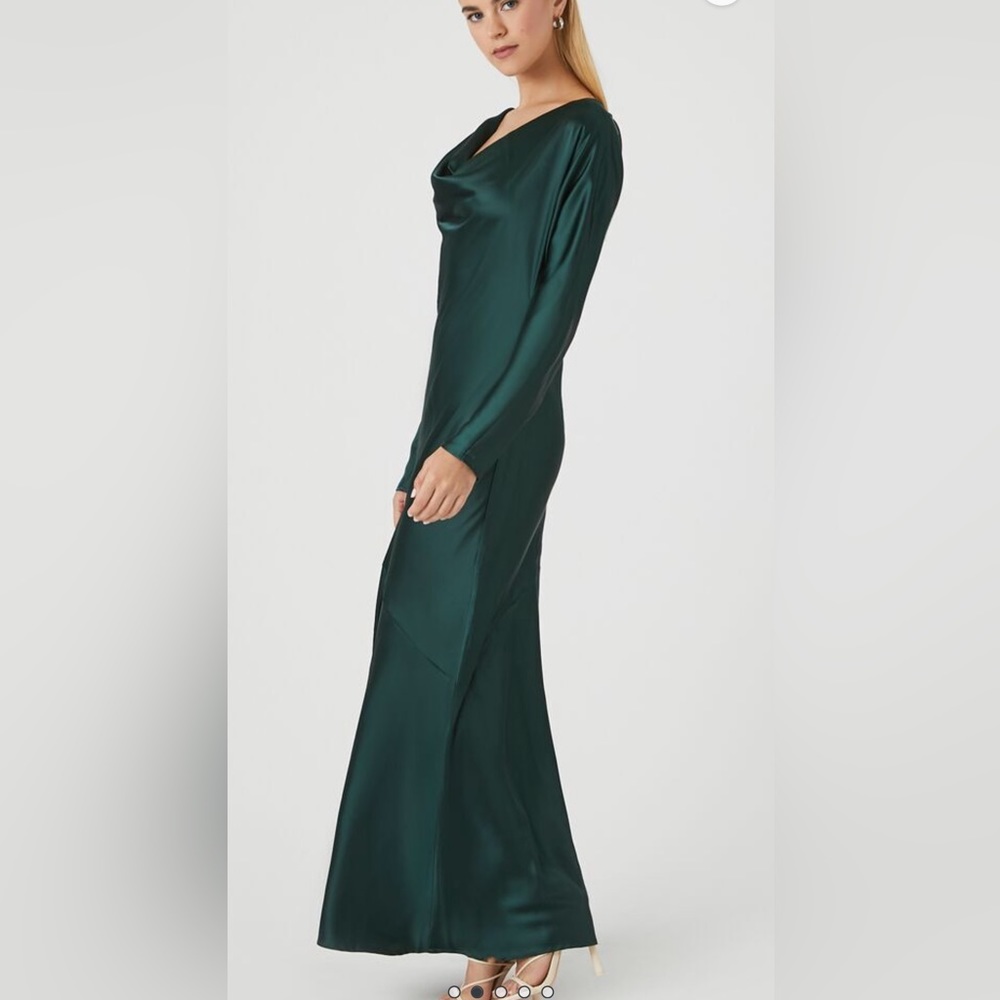 Green Silky Knit Dress main image 0